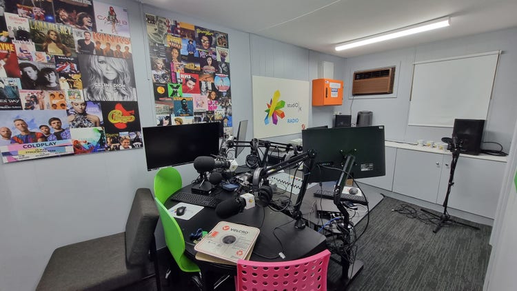 radio station showing equipment used in broadcasting