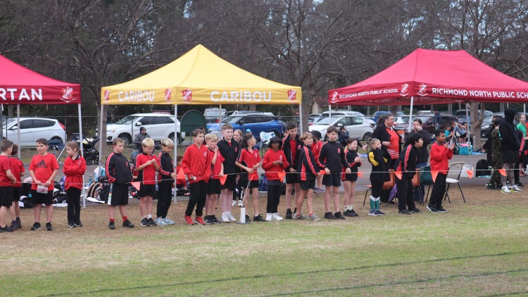 Students lining up to participate in athletics carnival