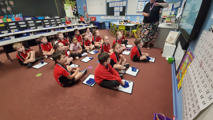 students learning in class