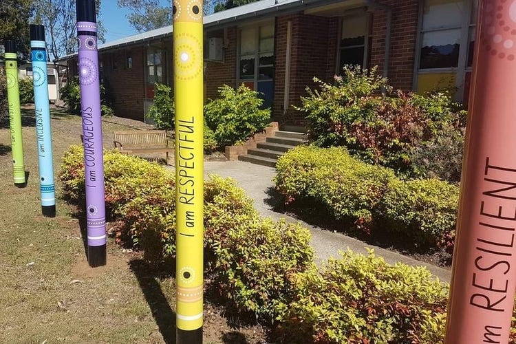 School entry showing pencils with our character of habits